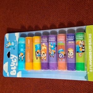 Bluey Lip Balm 8 pc Fruit Flavors Scents Mint